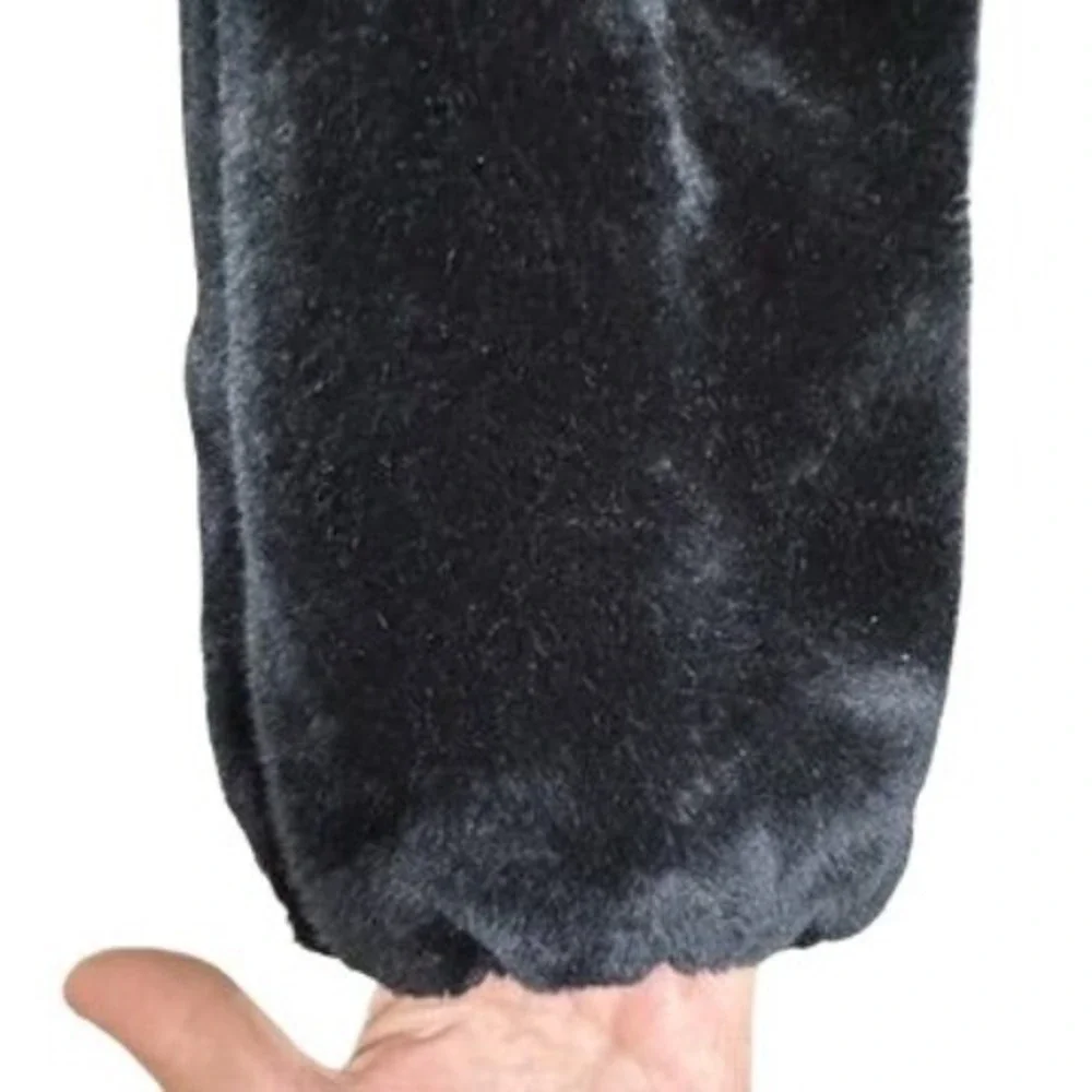 Vtg Sasson Glenoit Luxury Faux Fur Jacket Size 8 Black Made/USA ILGWU Retro 80s - Picture 6 of 15